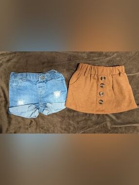 Jean Shorts & Corduroy Skirt (Set of 2) - 3-6 Months